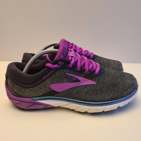 Brooks Pure Cadence 7 Purple Black Running Shoe Women's Size 8 - Picture 1 of 10